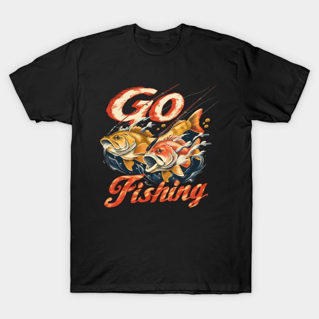 Fishing t-shirt T-Shirt by GreenMary Design